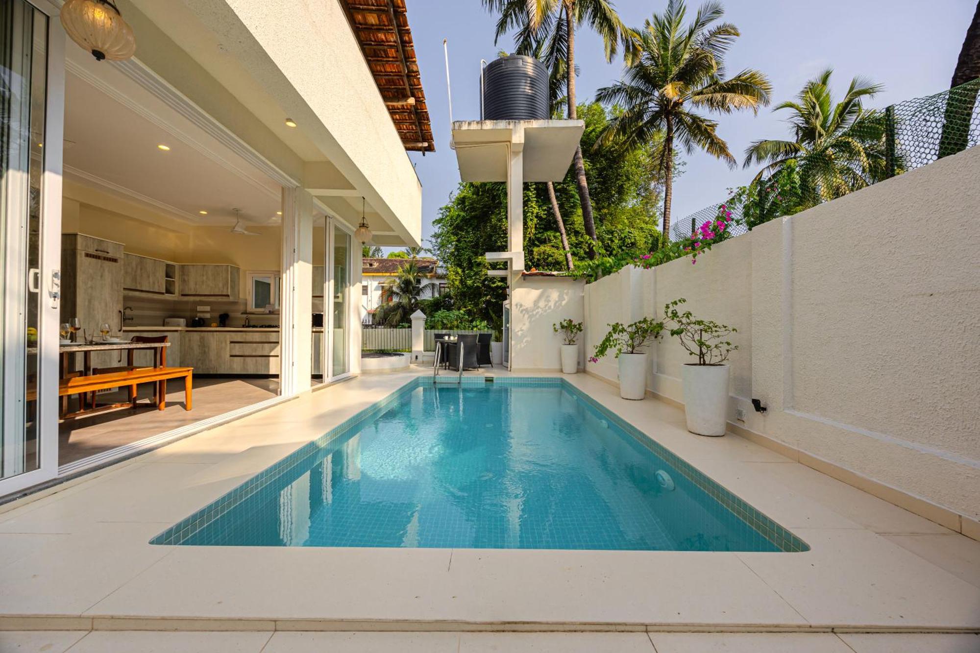 Elivaas 4 Bhk Villa Near Beach With Private Pool & Bar - Casa Boa Vida Candolim Exterior foto