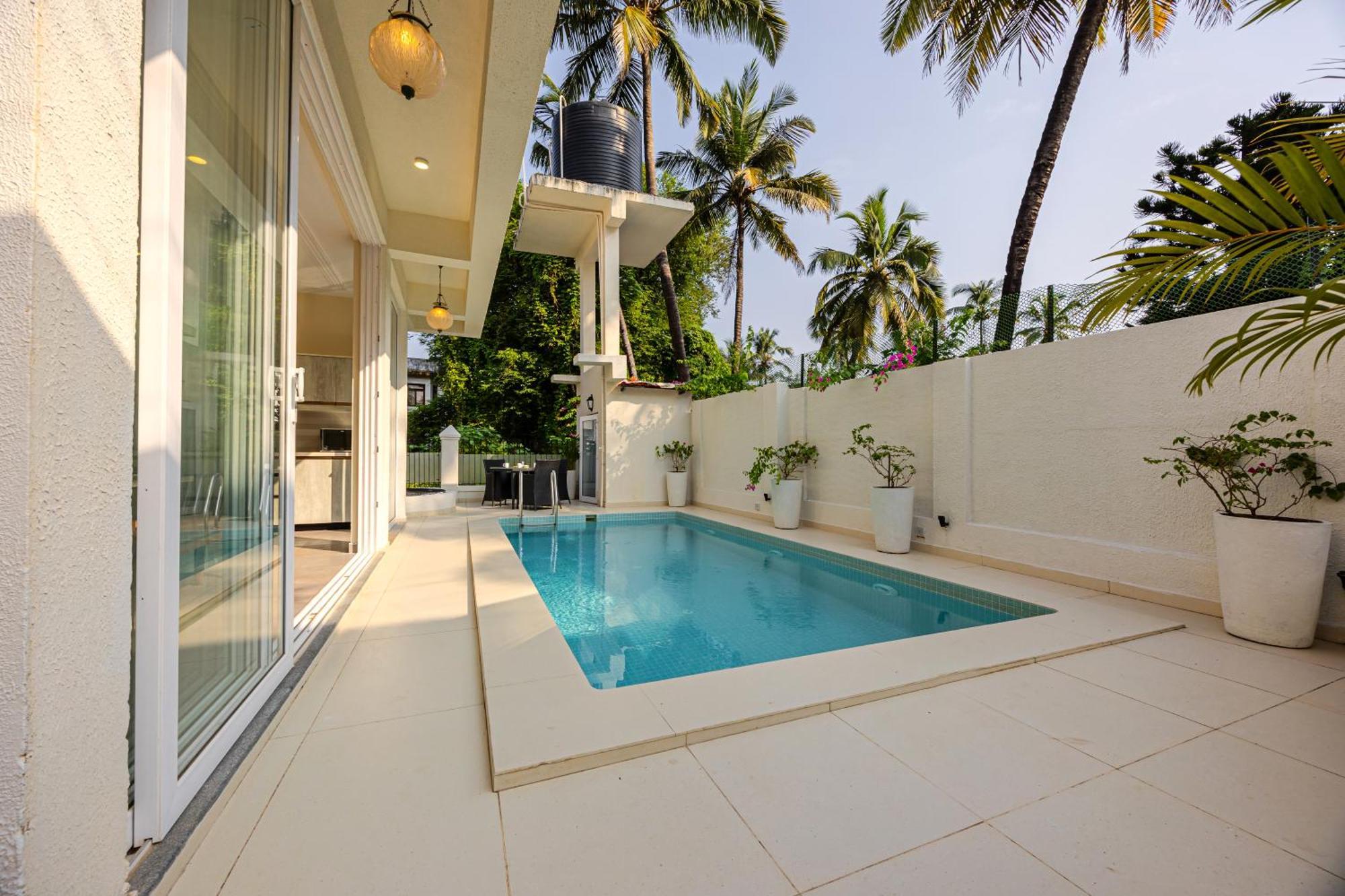 Elivaas 4 Bhk Villa Near Beach With Private Pool & Bar - Casa Boa Vida Candolim Exterior foto