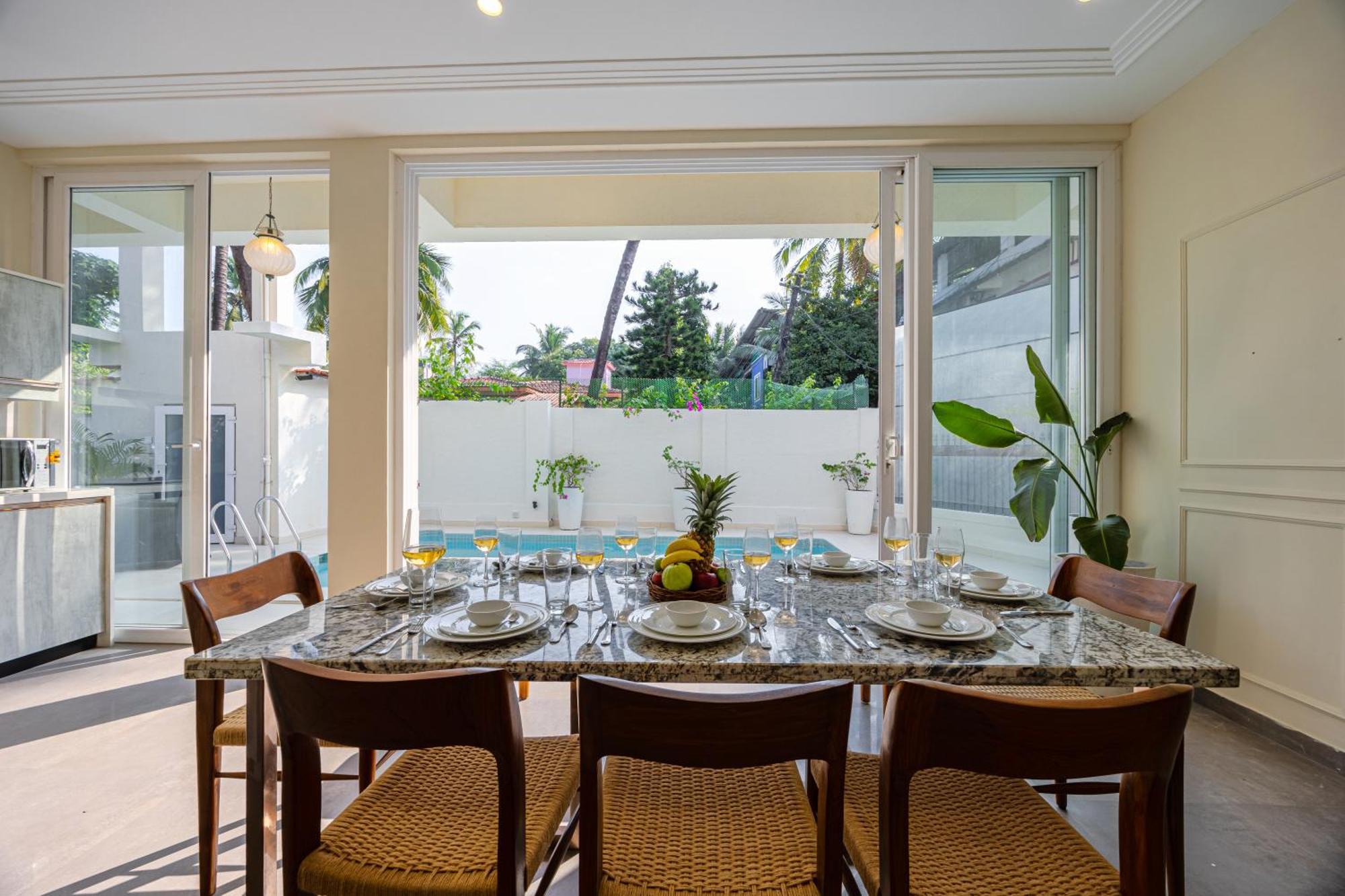 Elivaas 4 Bhk Villa Near Beach With Private Pool & Bar - Casa Boa Vida Candolim Exterior foto